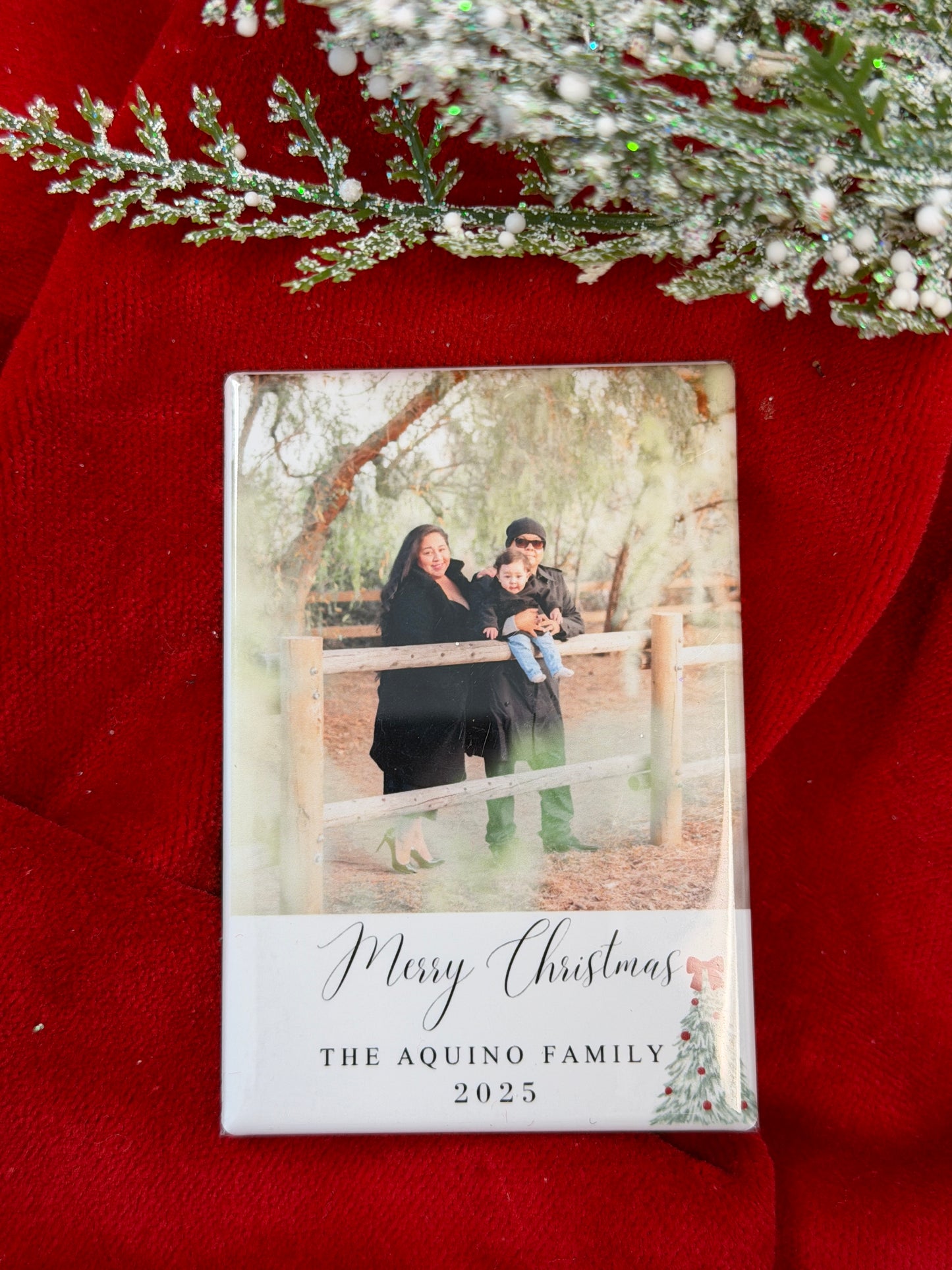 Merry Christmas Photo Magnet Ornament