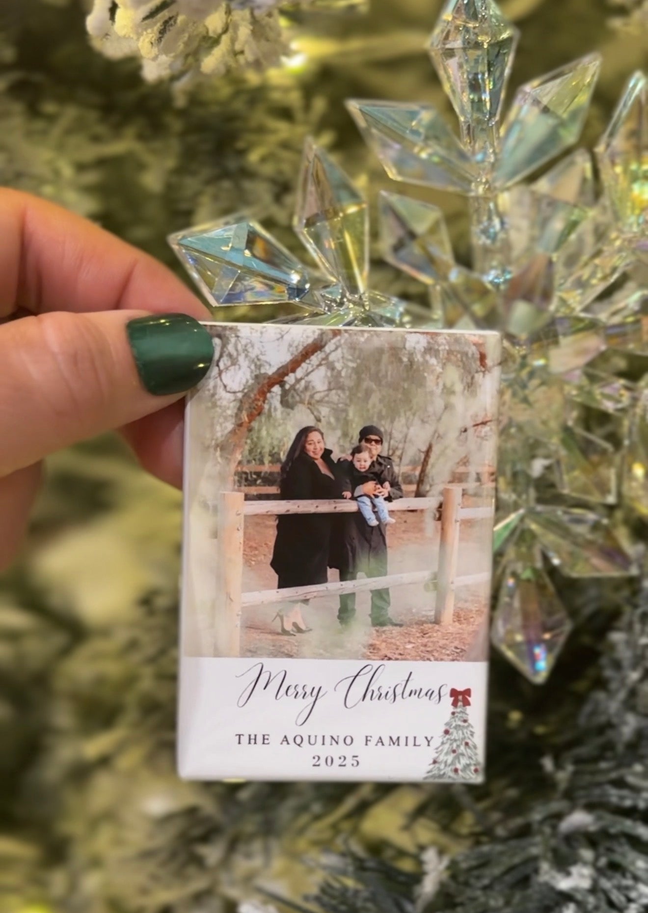 Merry Christmas Photo Magnet Ornament